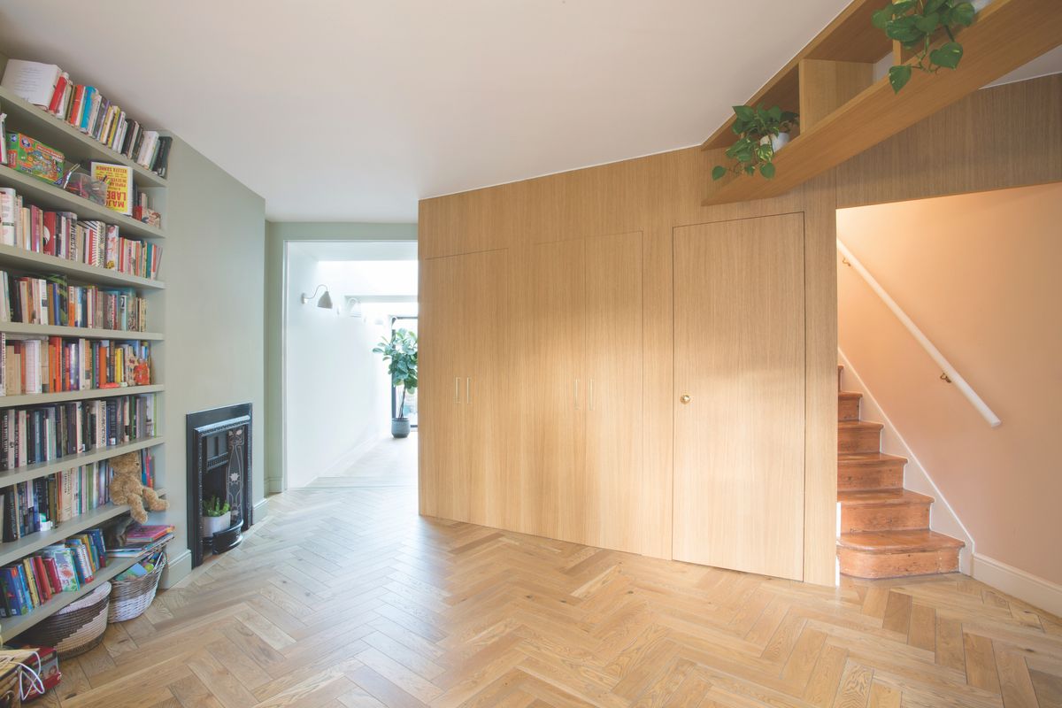 new cupboard storage in renovated terraced home