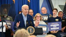 President Joe Biden addresses United Steelworkers