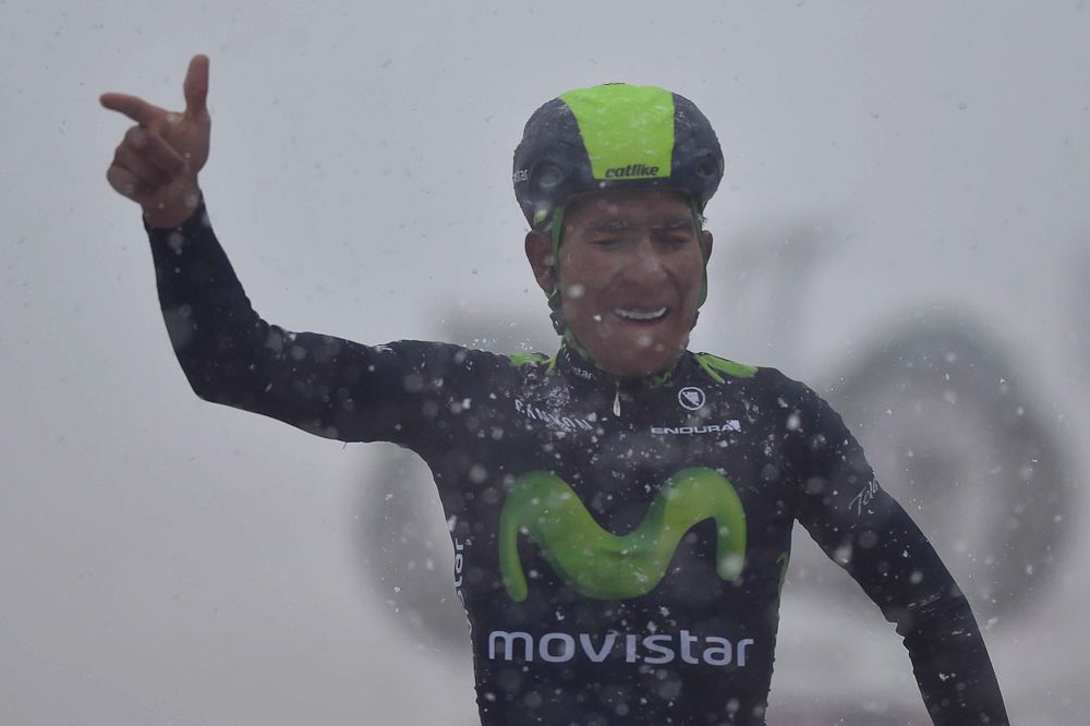 Nairo Quintana celebrates in Terminillo.