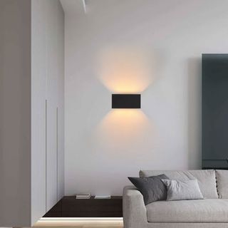 black wall light in living room