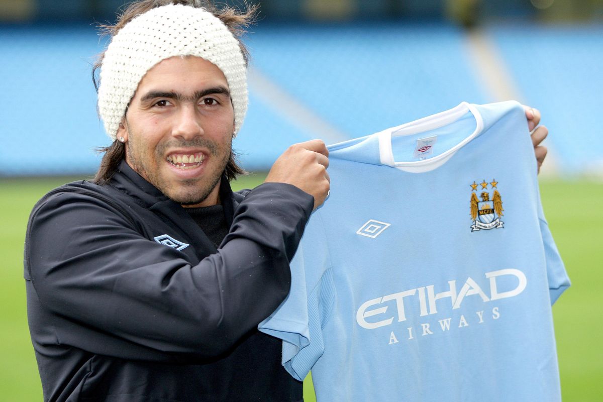 Carlos Tevez moved to Manchester City from neighbours Manchester United in 2009.