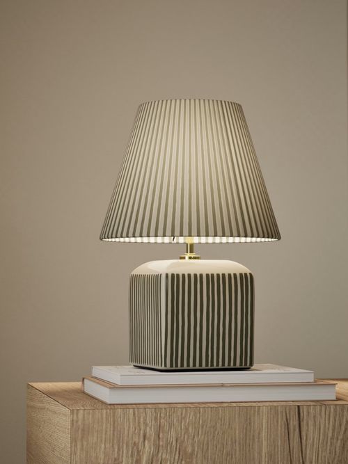 Joshua Ceramic Striped Rechargeable Table Lamp