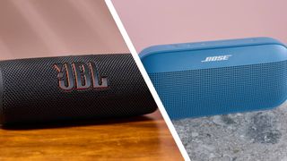 JBL Flip 7 next to the Bose SoundLink Flex Gen 2