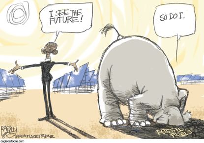 Obama cartoon U.S. GOP fossil fuels