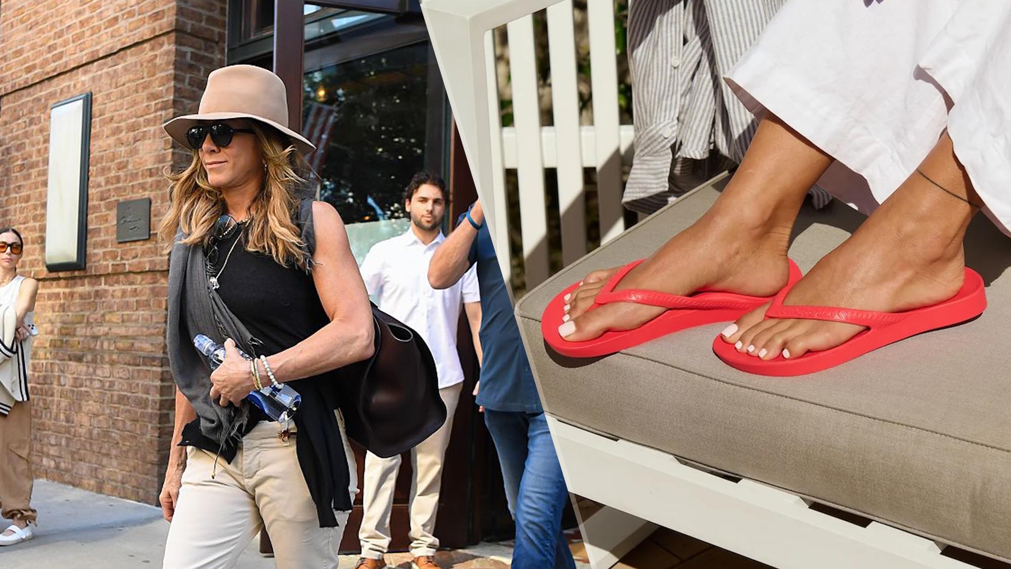 Jennifer Aniston and Archies flip flops