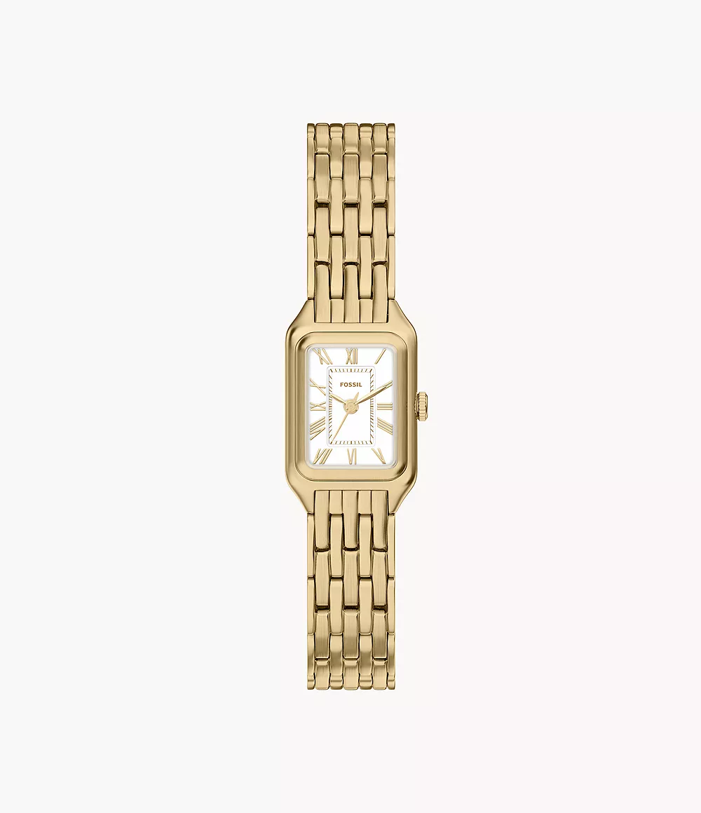 fossil, Raquel Three-Hand Date Gold-Tone Stainless Steel Watch