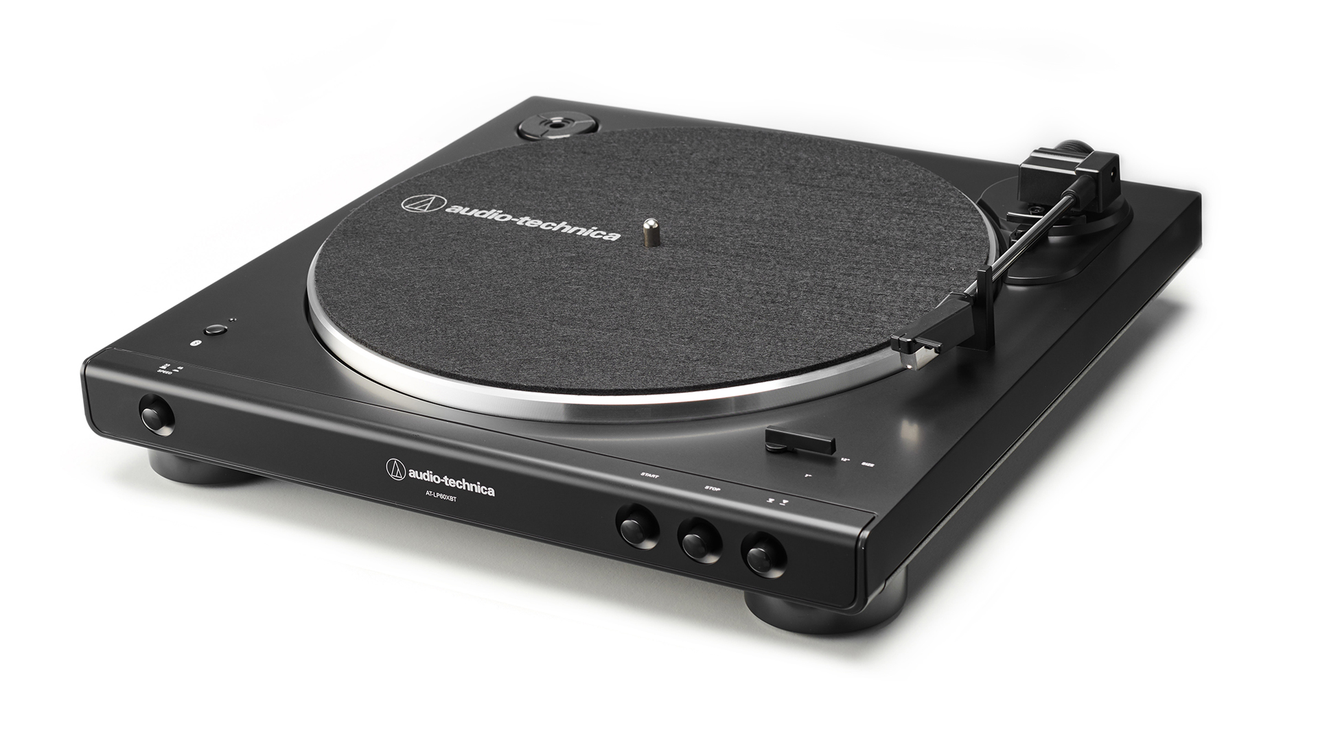 Audio-Technica AT-LP60XBT-SV Fully Automatic Bluetooth Belt-Drive Stereo Turntable 2 Speed Dust Cover Die-cast Aluminum Platter Anti-Resonance Hi-Fi Silver 