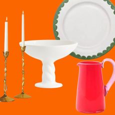 a selection fo table decor from the article