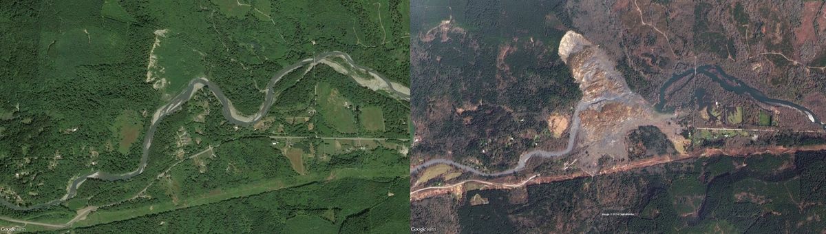 Washington Mudslide Before &amp; After