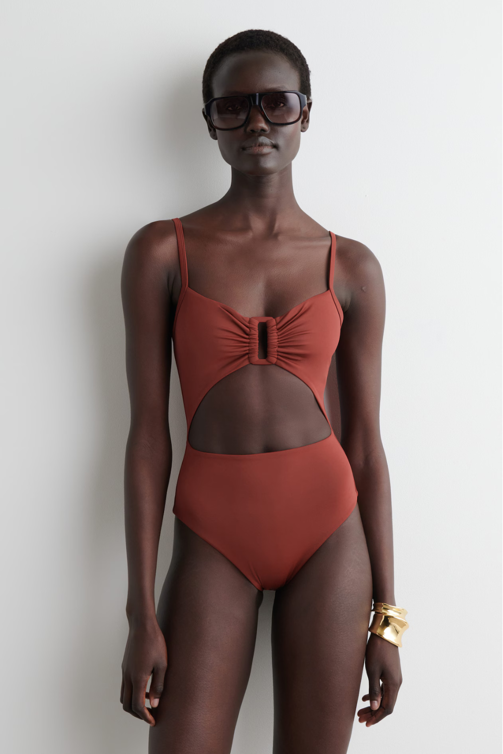 Gathered Cutout Swimsuit
