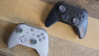 The Amazon Luna and Xbox Wireless controllers next to each other