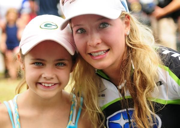 Emily Batty (Trek-Subaru) always takes the time to pose with her many adoring fans