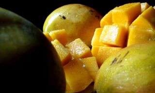 close up of a mango fruit