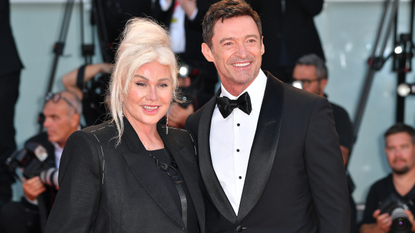 Australian actor Hugh Jackman and his wife Australian director Deborra-Lee Furness attend "The Son" red carpet at the 79th Venice International Film Festival on September 07, 2022 in Venice, Italy