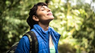 A woman appreciating nature