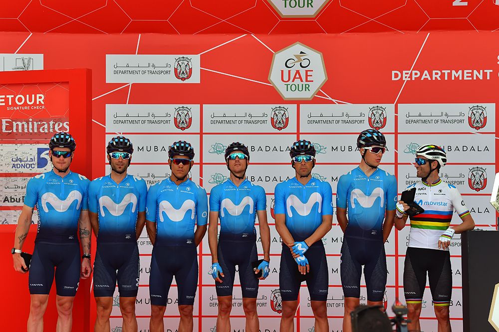 Movistar on stage ahead of stage 3 UAE Tour