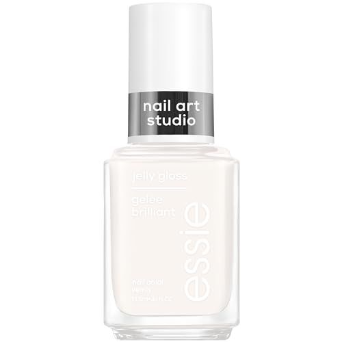Essie Nail Art Studio Jelly Gloss Polish, Vegan, Sheer White Nail Polish, Arctic Jelly, 0.46 Fl Oz