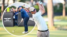 Adam Scott and Rory McIlroy hitting long iron shots on the PGA Tour