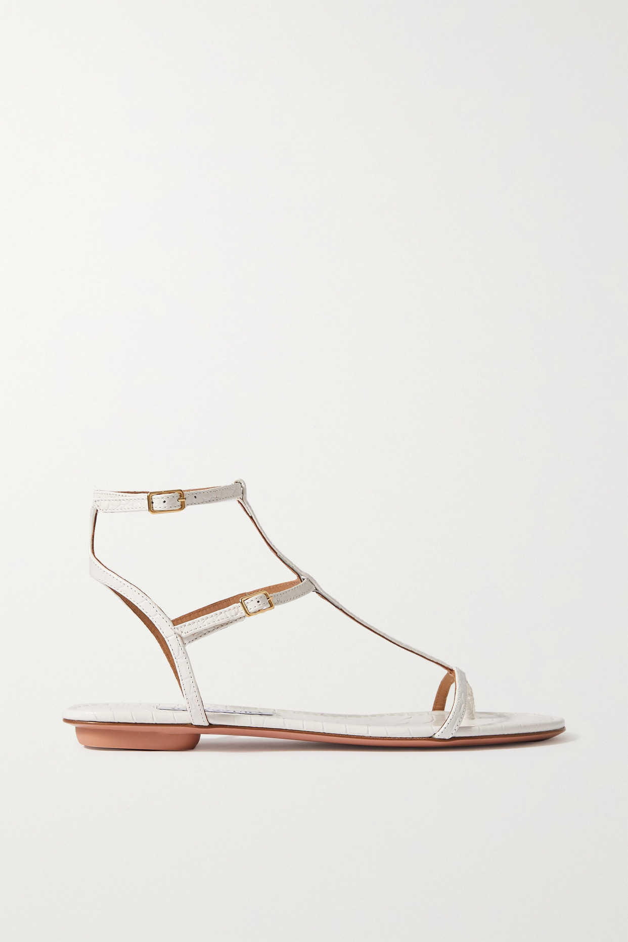 Ponza Croc-Effect Leather Sandals