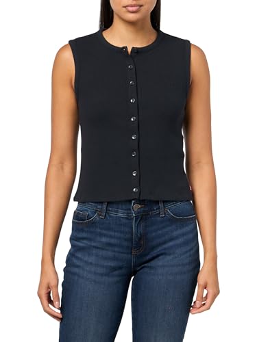 Levi's Women's Rory Sleeveless Button Up, (new) Anthracite Night, Large