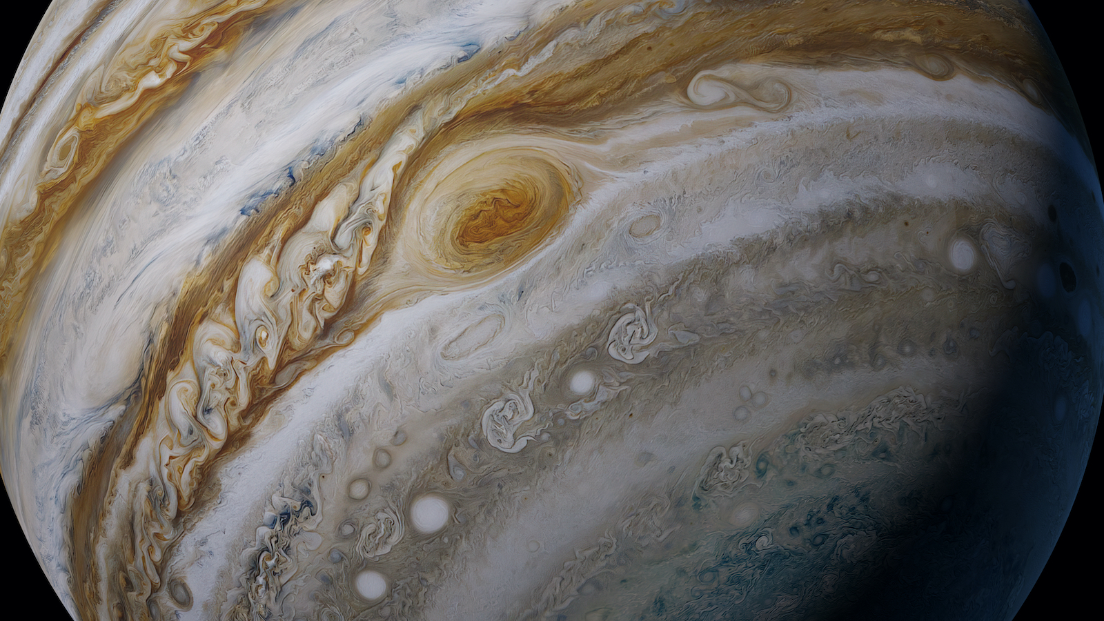 The Great Red Spot is a storm bigger than the Earth!