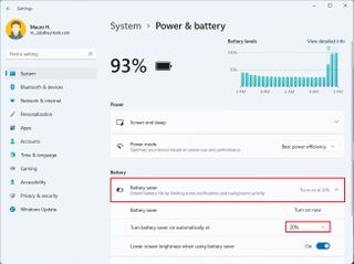Enable battery saver automatically