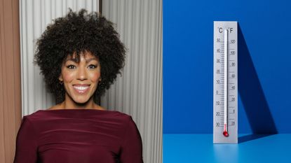 Dr Zoe Williams with temperature monitor