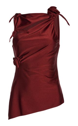 Coperni Asymmetrisches Satin-Top mit Rosettendetail