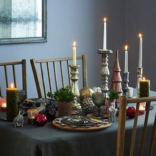 dining table with candle