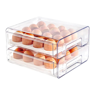 An egg holder with trays