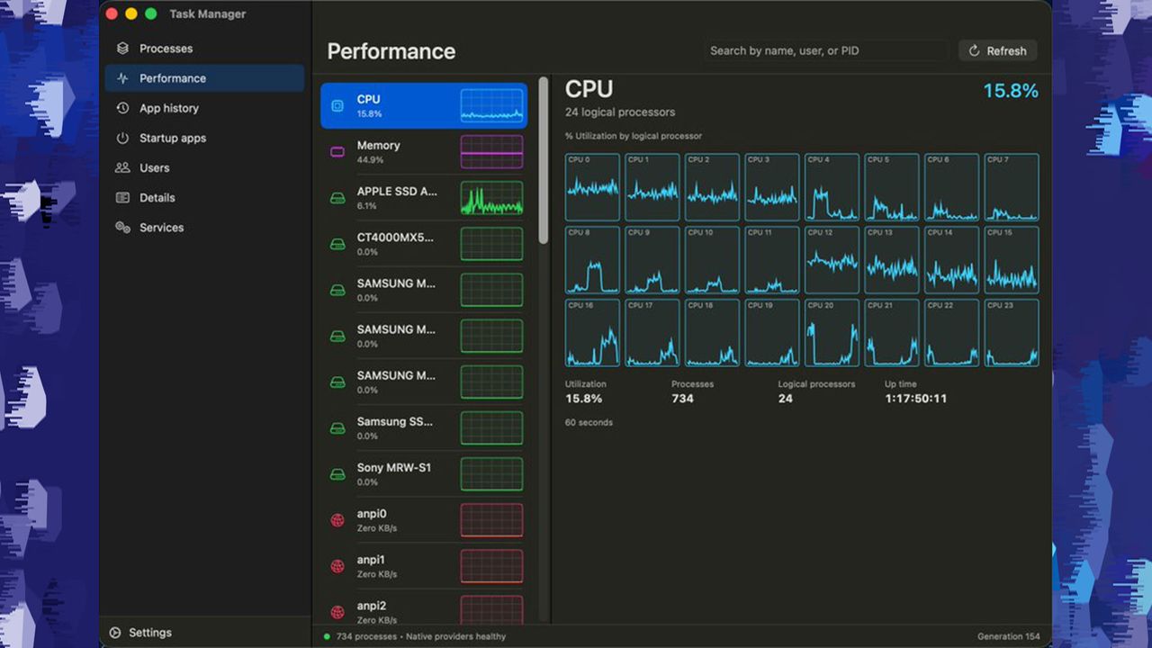 전설적인 Windows 개발자가 Mac용 작업 관리자(Task Manager)를 코딩하며, Apple의 'Activity Monitor가 대표 이미지