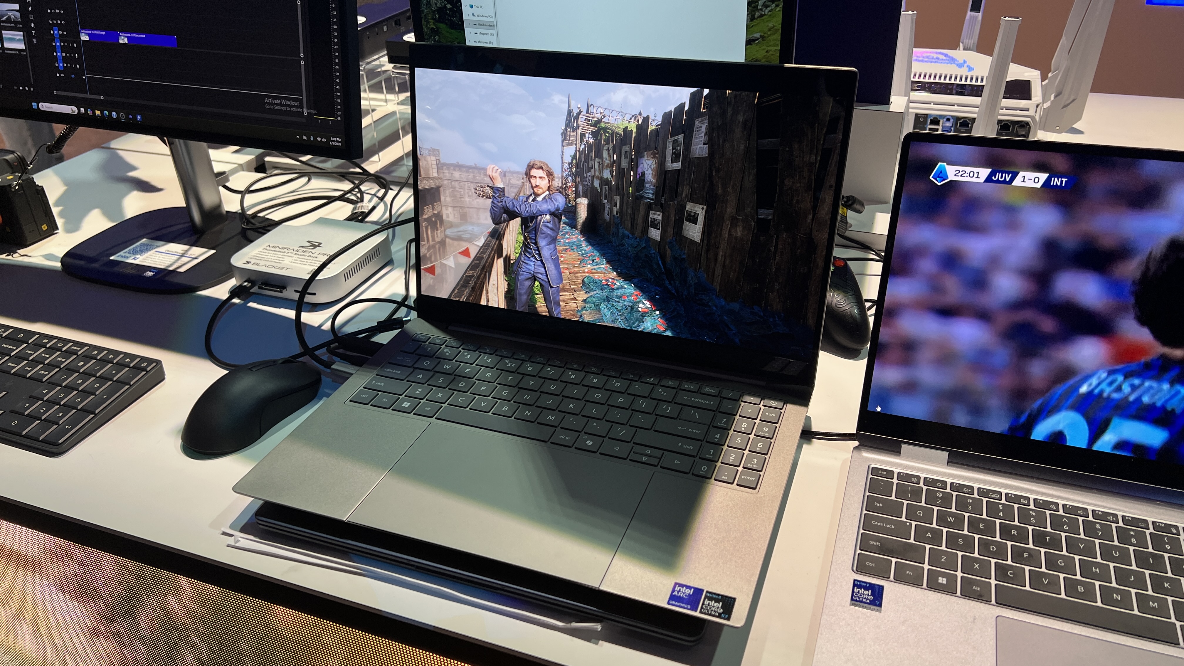 An Intel Core Ultra series 3 powered PC playing a PC game