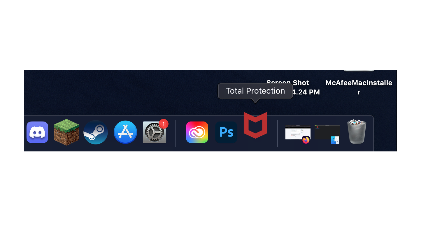 McAfee icon on Mac computer