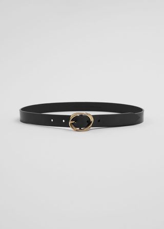 Knot-Buckle Leather Belt