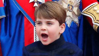 Prince Louis of Wales watches an RAF flypast from the balcony of Buckingham Palace