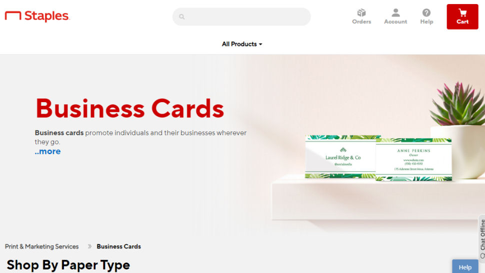 Staples website screenshot.