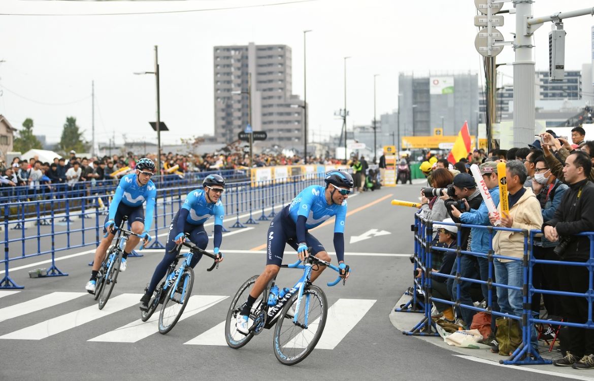 Movistar ride the team time trial event