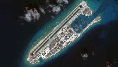 One of the contested islands that has been militarised by China in the South China Seas