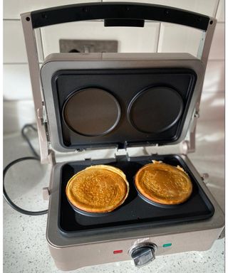 American-style pancakes made in the Cuisinart 2-in-1 Pancake and waffle maker