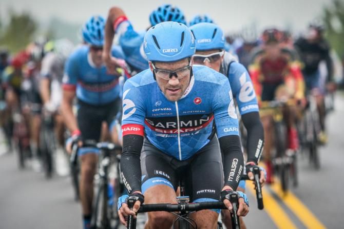 Dave Zabriskie (Garmin-Sharp) spent a good part of the day pulling on the front.