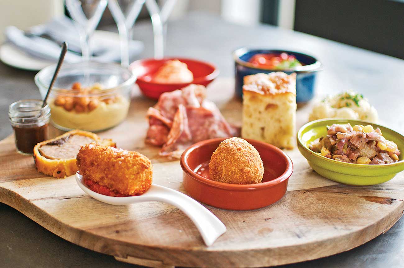 Grazing platter of food