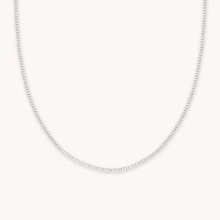 Tennis Chain Necklace in Silver