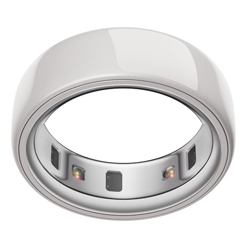 Oura Ring 4 - Ceramic Cloud - Size 8 - Sleep, Activity, Women&rsquo;s Health, Ai Advisor, Up to 8 Days of Battery Life, Size Before You Buy, Android &amp; Ios Compatible