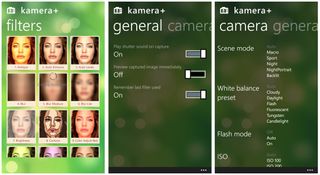 Kamera Plus Filter List and Camera Settings
