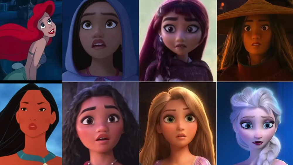 Disney character faces, the more recent of which have similar shapes