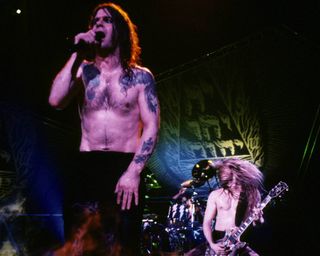 Ozzy Osbourne (left) and Zakk Wylde perform at the Brixton Academy in 1992