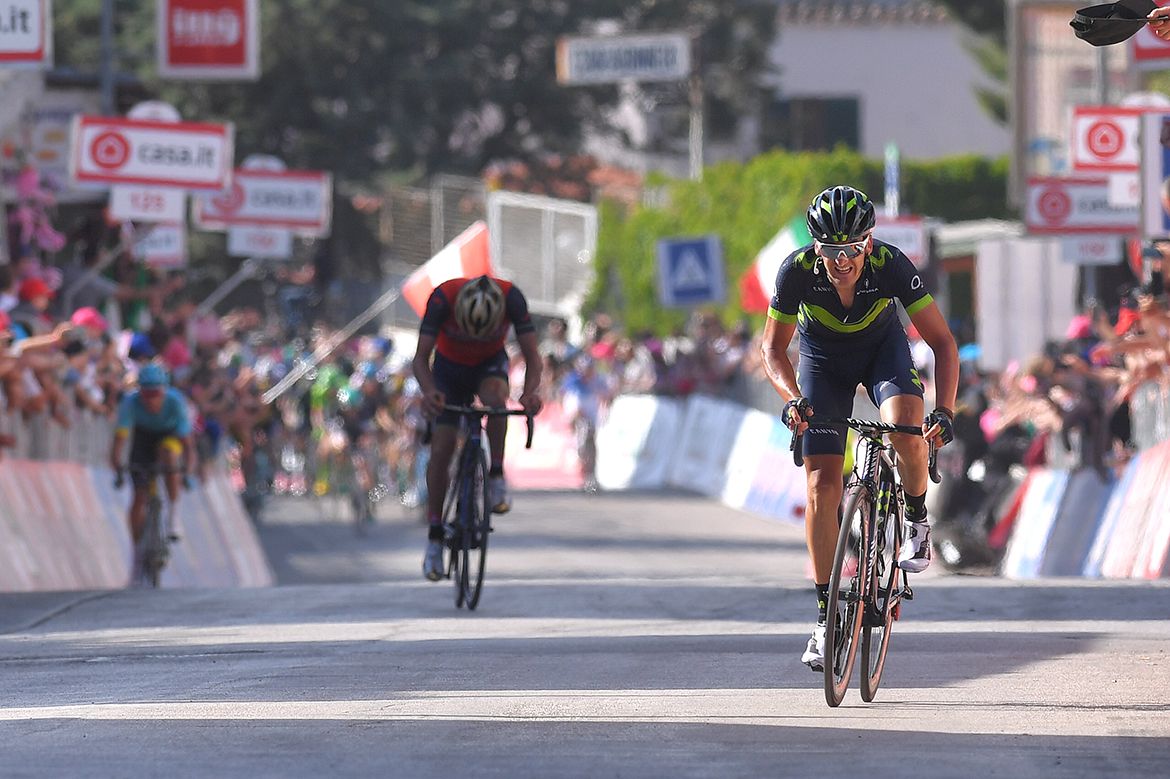 Gorka Izagirre (Movistar) en route to victory