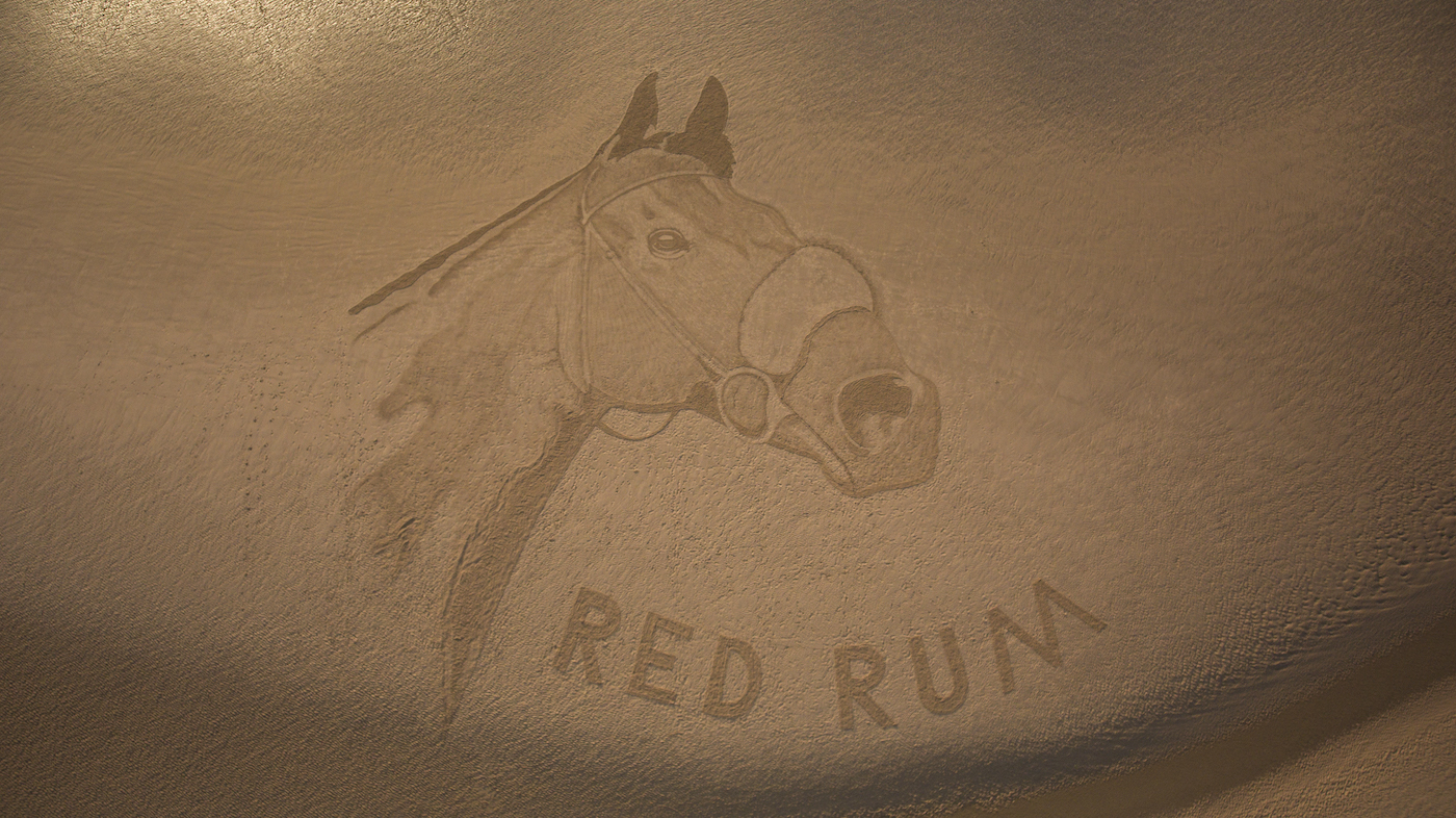 Red Rum sand artwork