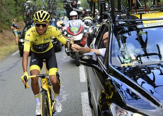 Egan Bernal (Team Ineos) celebrates Tour de France victory on stage 21