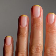 Best nail art ideas, butter yellow micro French